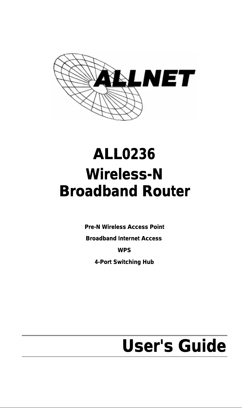 Page n°1 - Manuel utilisateur Allnet ALL0236