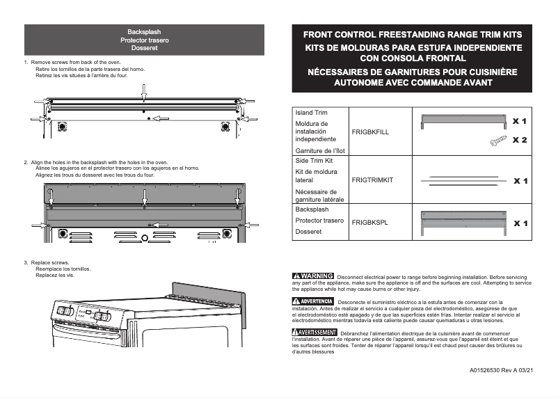 Page n°1 - Manuel utilisateur Frigidaire FRIGBKSPL