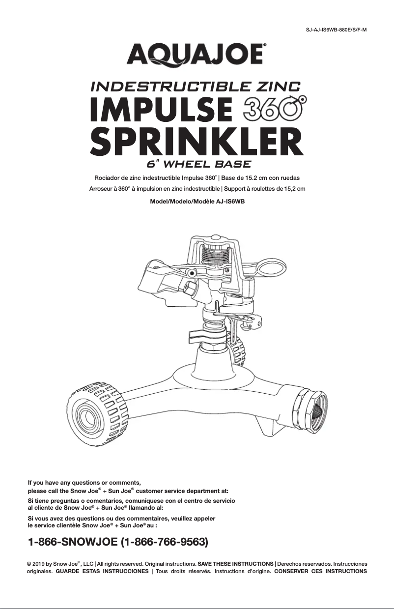 Page 1 de la notice Manuel utilisateur Aqua Joe AJ-IS6WB