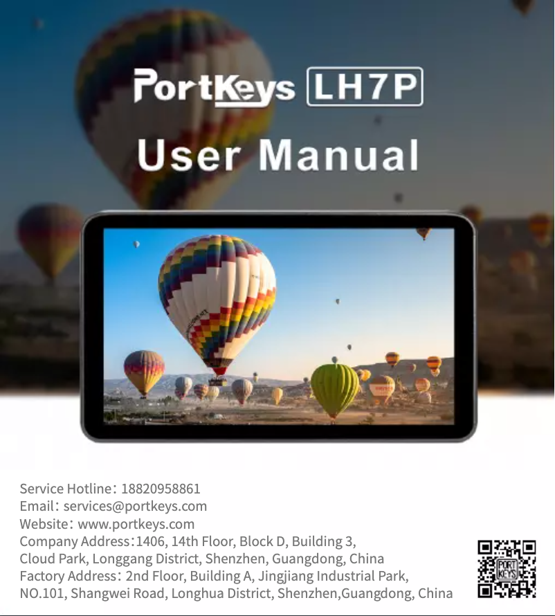 Página 1 del manual Manual de usuario Portkeys LH7P