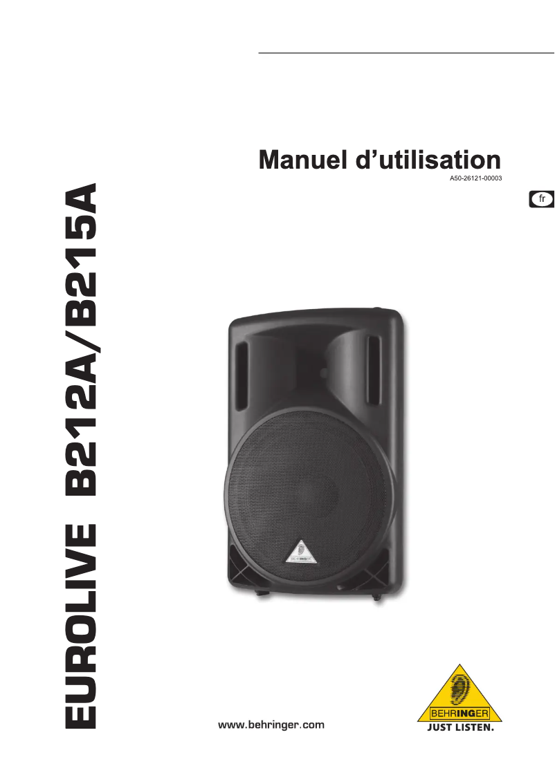 Image de la première page du manuel de l'appareil Eurolive B212A