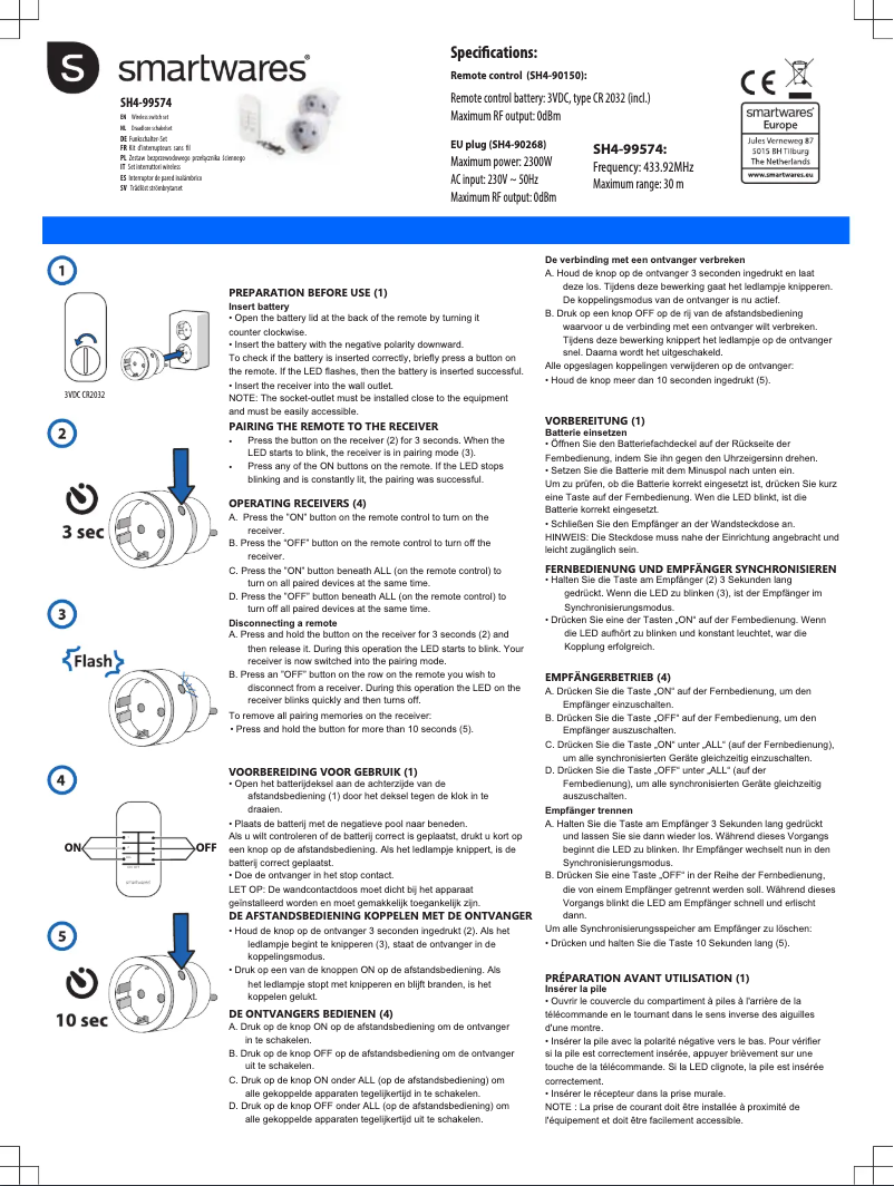 Image de la première page du manuel de l'appareil SH4-99574