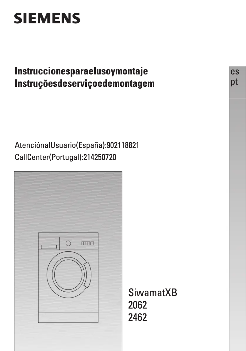 Page 1 de la notice Manuel utilisateur Siemens WXB2462EU