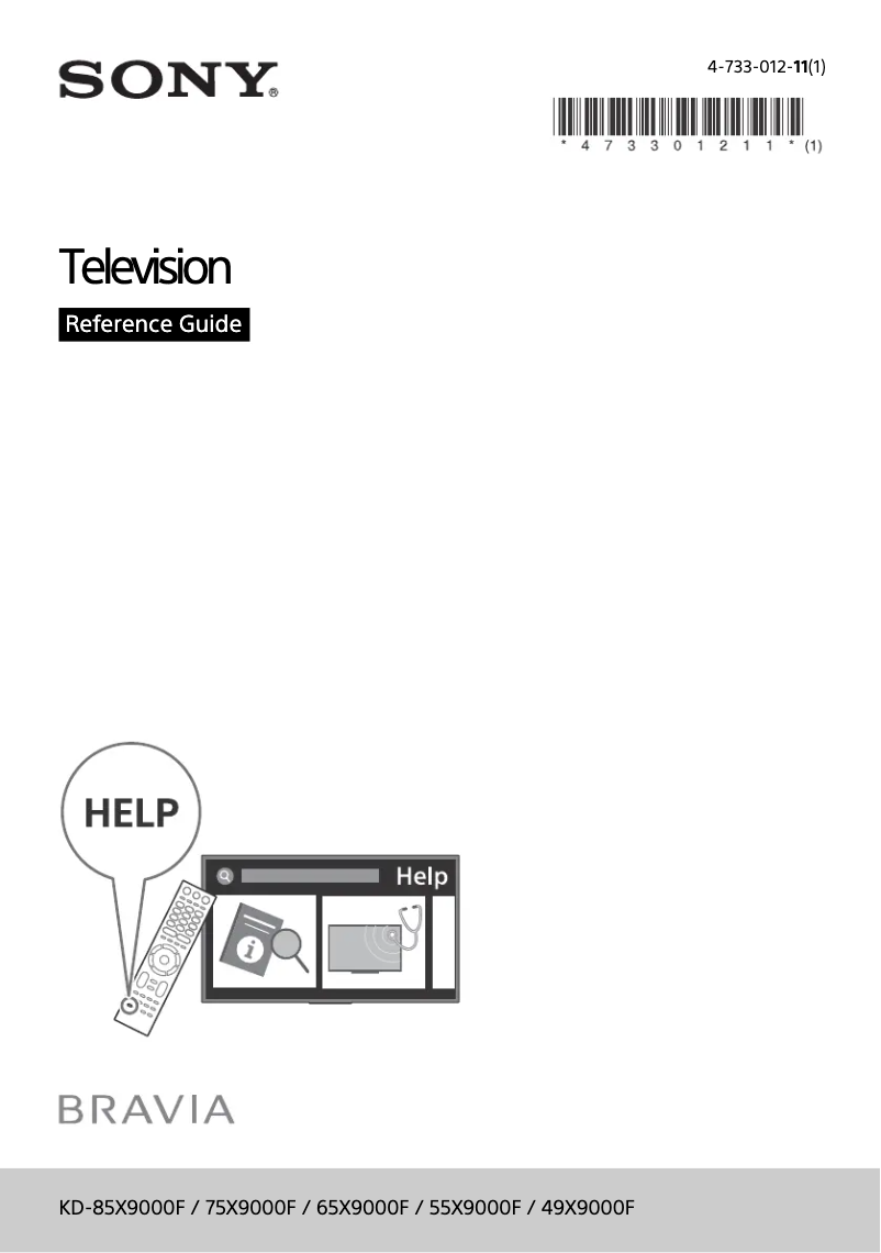 Image de la première page du manuel de l'appareil Bravia KD-75X9000F