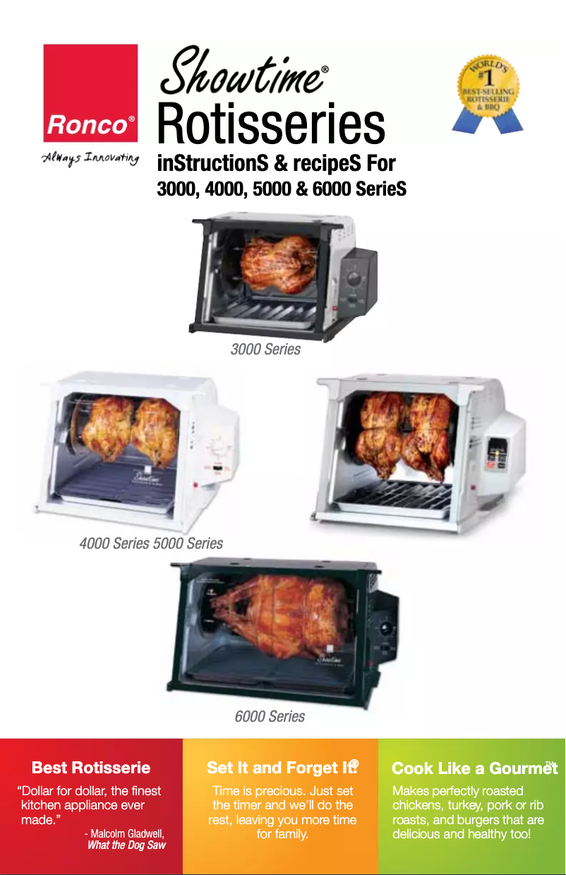 Page 1 de la notice Manuel utilisateur Ronco Showtime Rotisserie 4000 Series