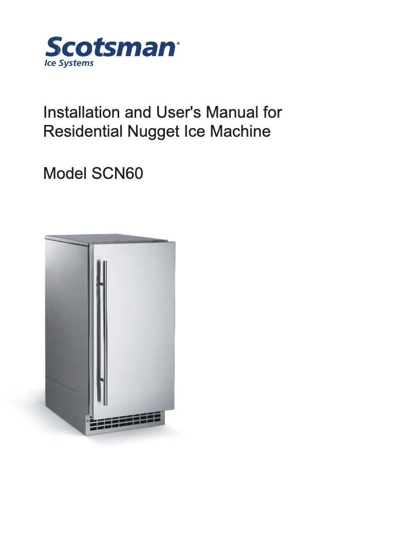 Page n°1 - Manuel utilisateur Scotsman SCN60GA1SU