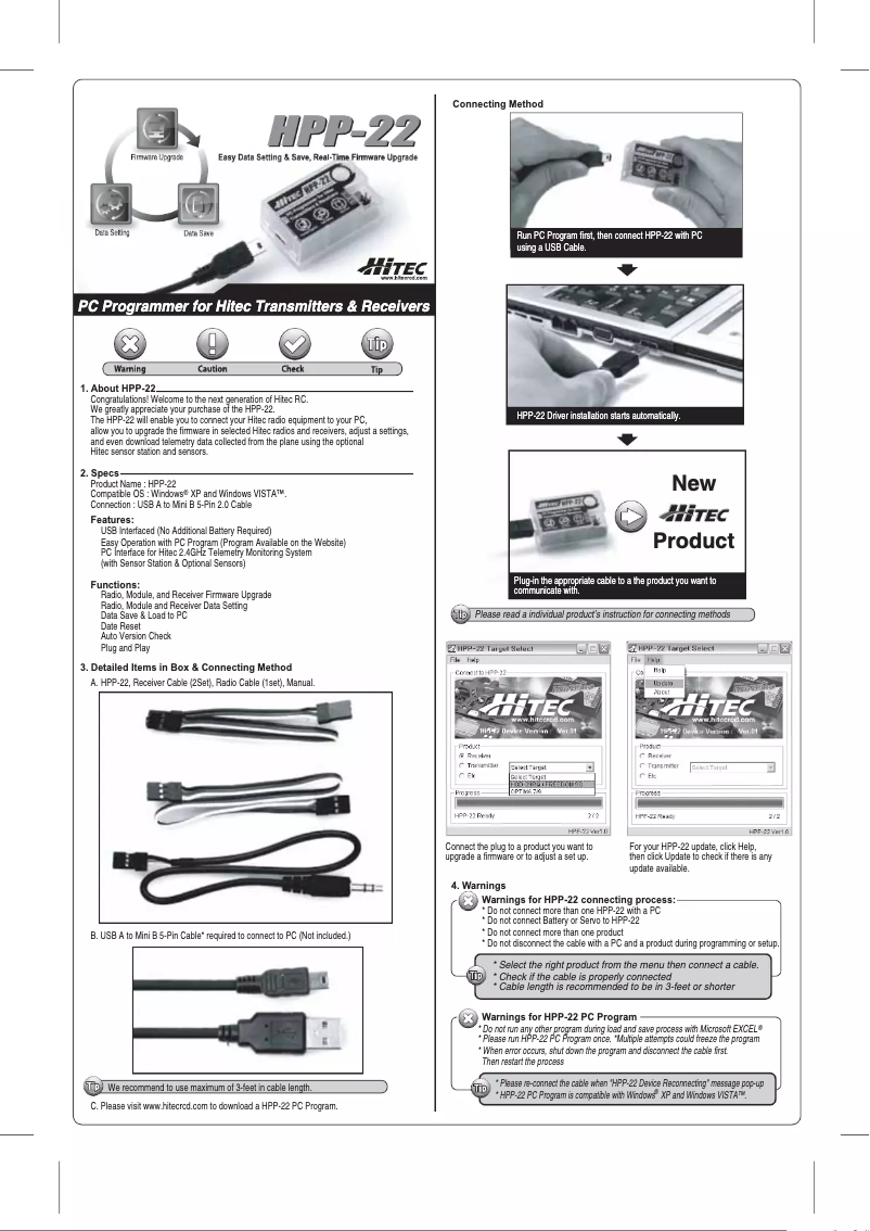 Page n°1 - Manuel utilisateur Hitec HPP-22