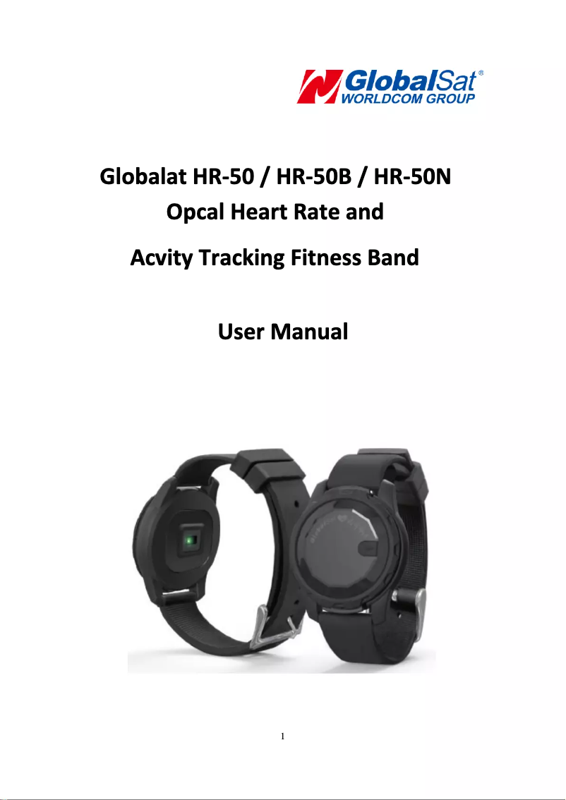Page n°1 - Manuel utilisateur GlobalSat HR-50B