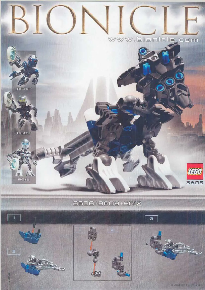 Page 1 de la notice Manuel utilisateur Lego Bionicle Matoran 8608/8611