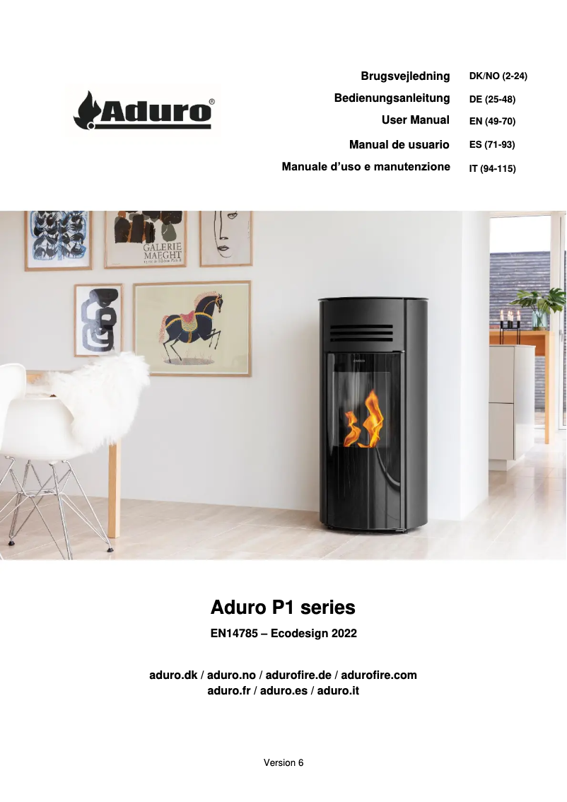 Page n°1 - Manuel utilisateur Aduro P1 seri