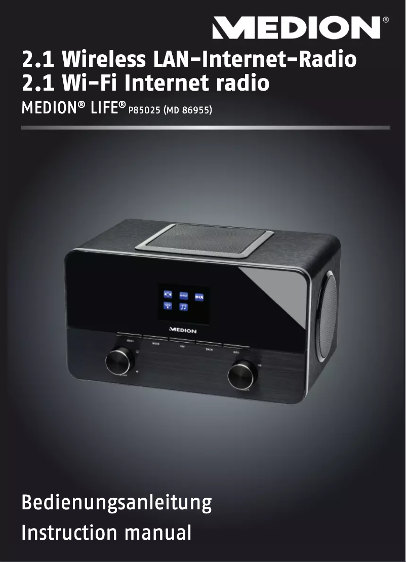 Page n°1 - Manuel utilisateur Medion LIFE P85025 (MD 86955)