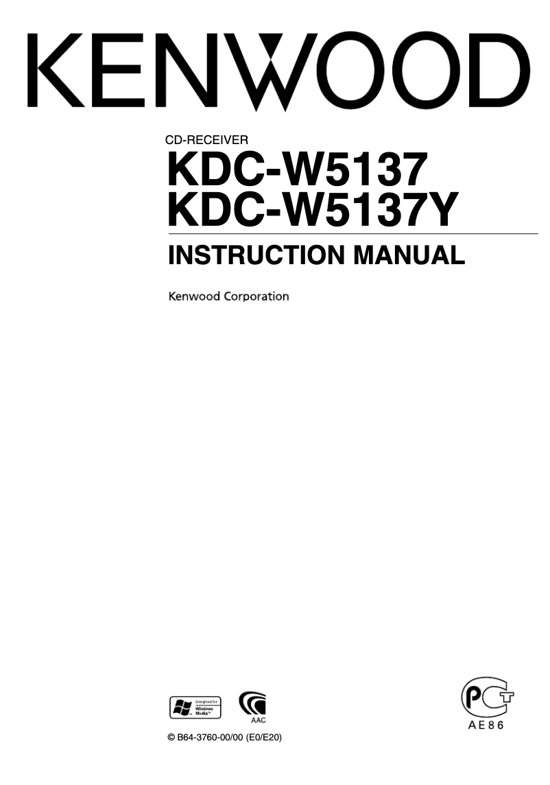 Page 1 de la notice Manuel utilisateur Kenwood KDC-W5137Y