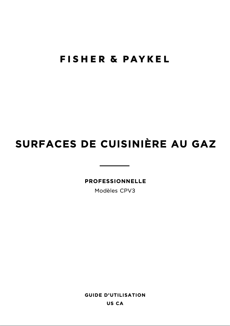 Page 1 de la notice Manuel utilisateur Fisher & Paykel CPV3-366