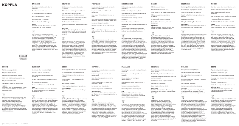 Image de la première page du manuel de l'appareil KOPPLA 204.120.24