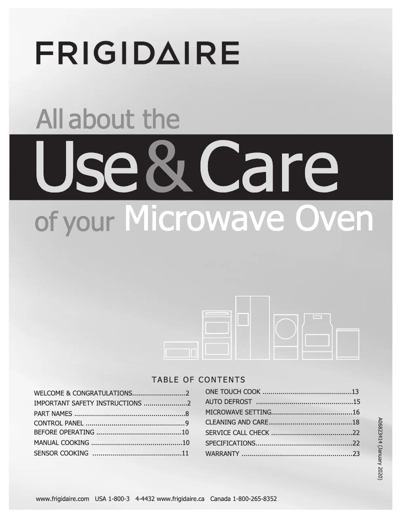 Image de la première page du manuel de l'appareil FGBM19WNVD