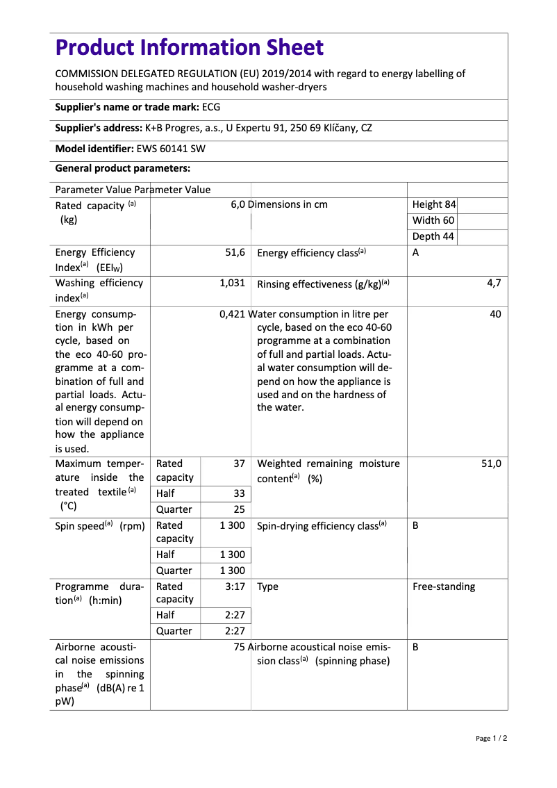 Image de la première page du manuel de l'appareil EWS 60141 SW