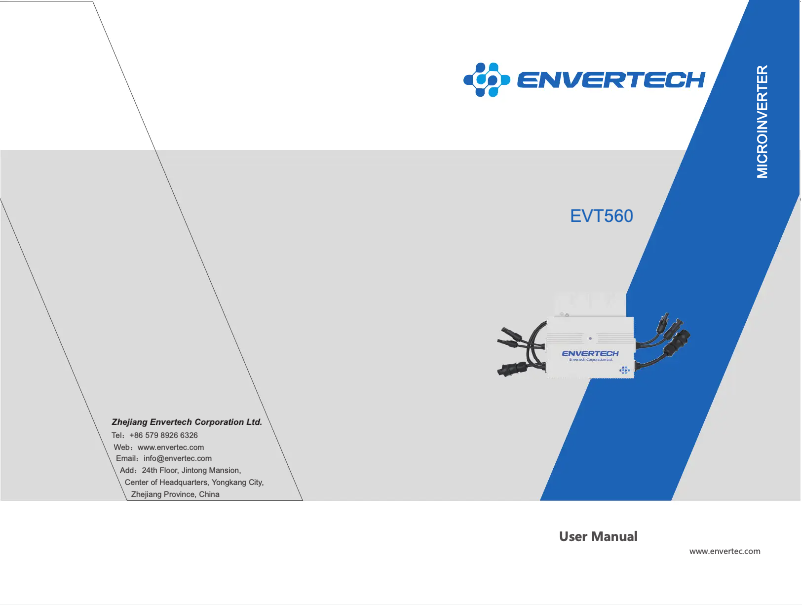 Page 1 de la notice Manuel utilisateur Envertec EVT560