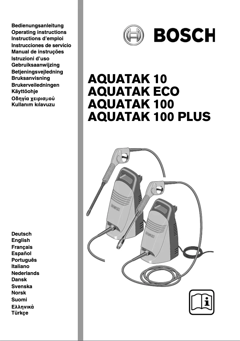 Page n°1 - Manuel utilisateur Bosch Aquatak ECO