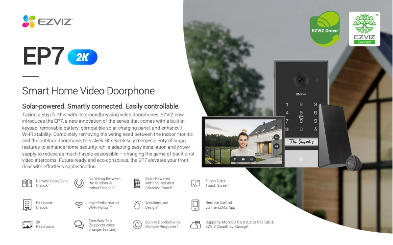 Page 1 de la notice Fiche technique EZVIZ EP7