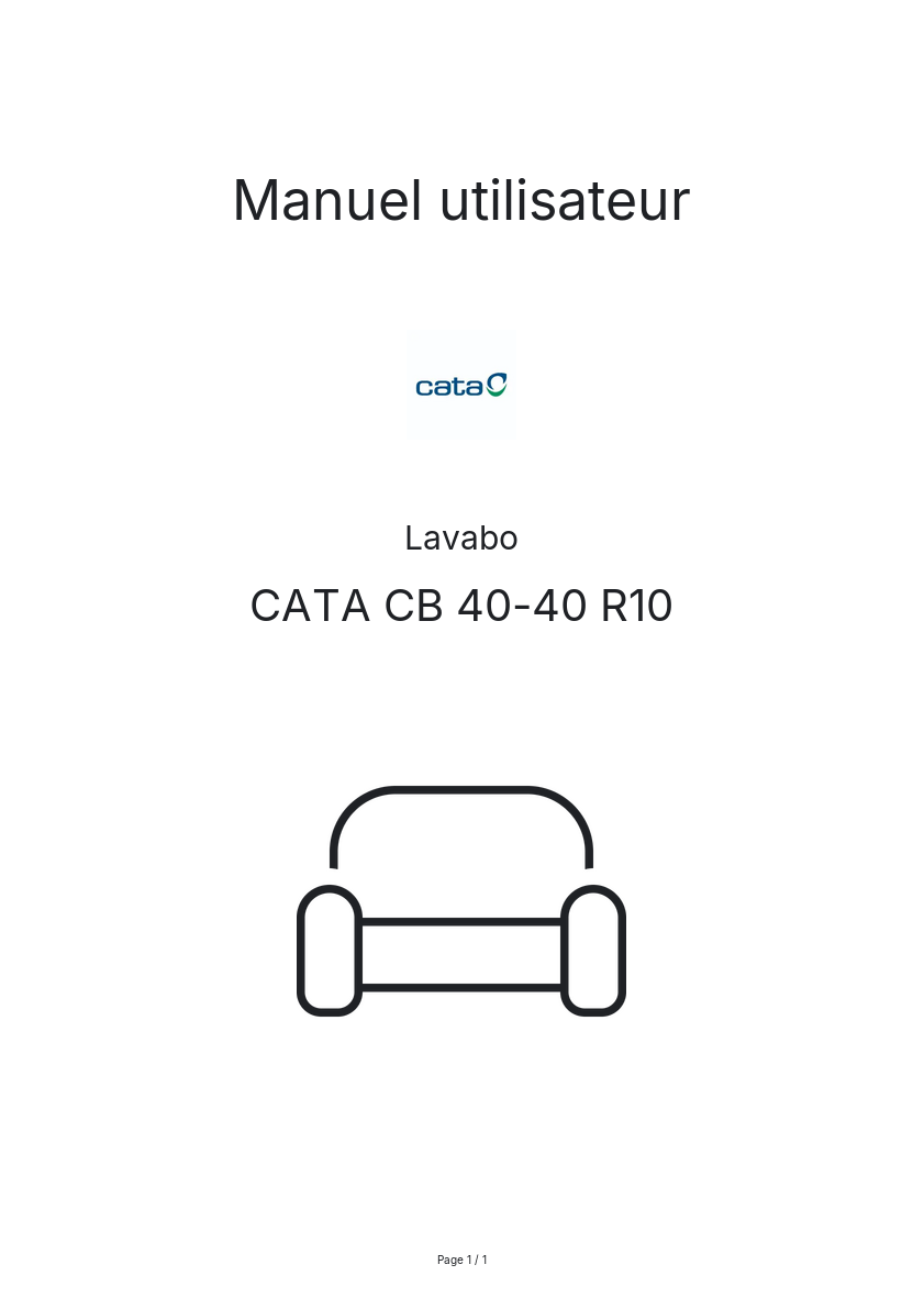 Page n°1 - Manuel utilisateur CATA CB 40-40 R10