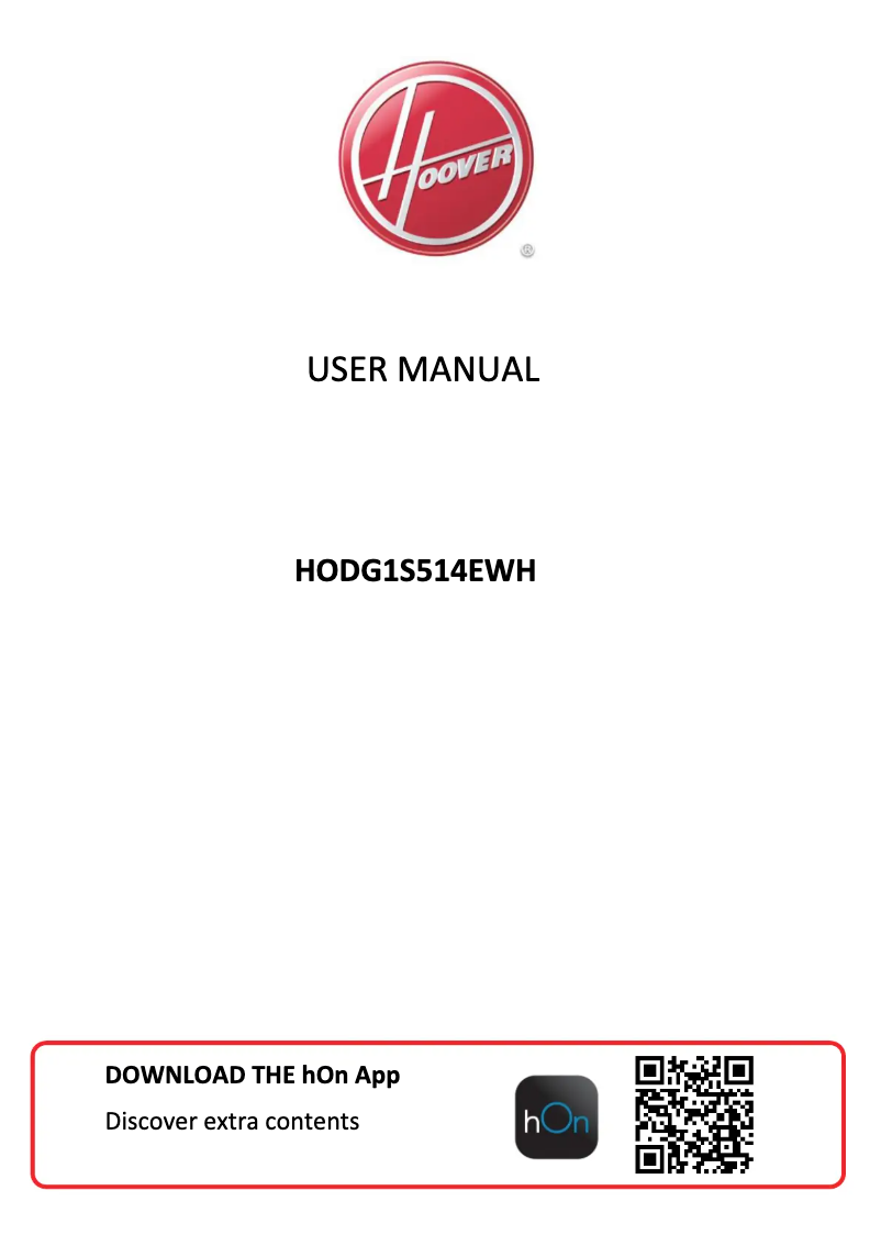 Page n°1 - Manuel utilisateur Hoover HODG1S514EWH