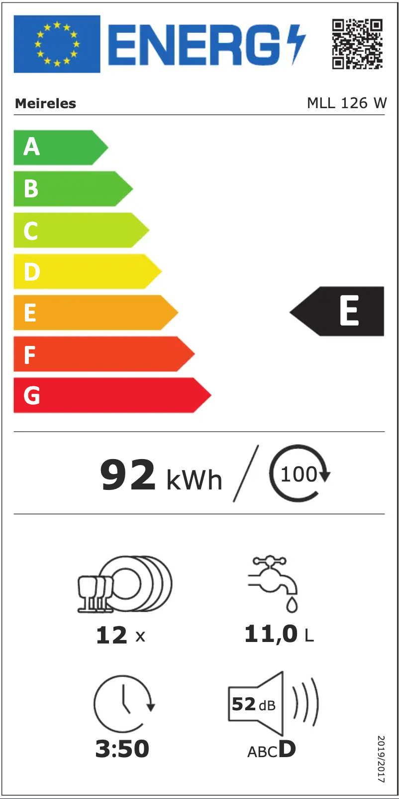 Page n°1 - Label énergétique Meireles MLL 126 W
