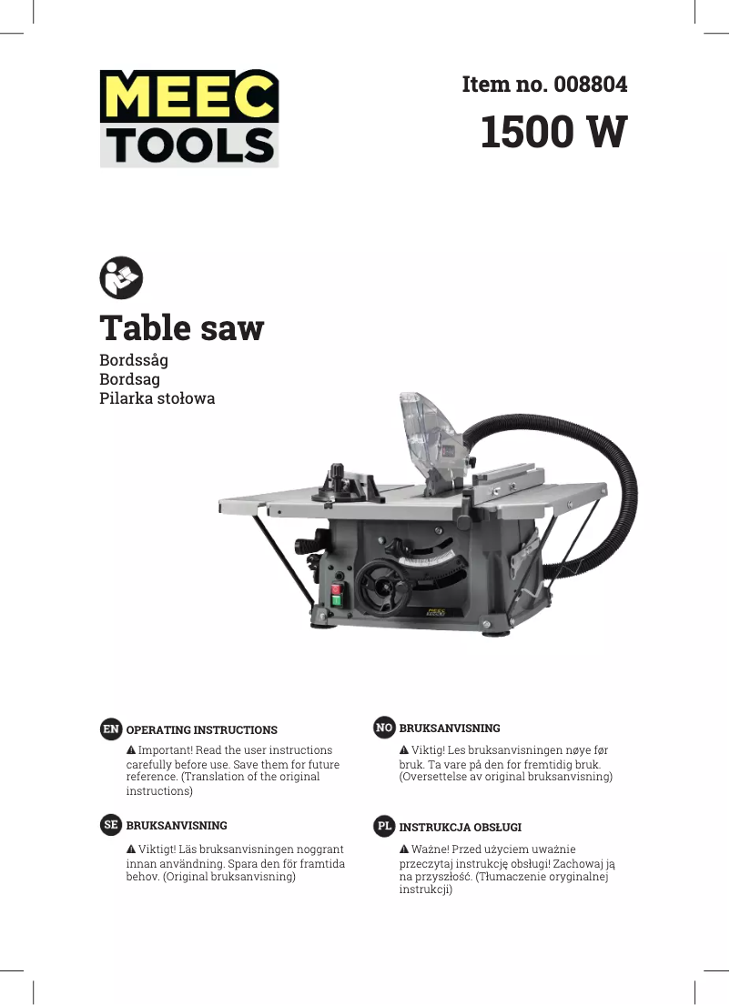 Page 1 de la notice Manuel utilisateur Meec Tools 008-804