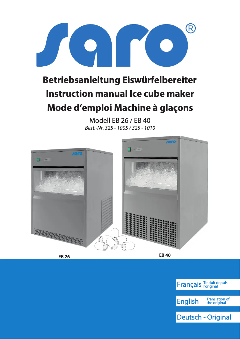Page n°1 - Manuel utilisateur Saro EB 40