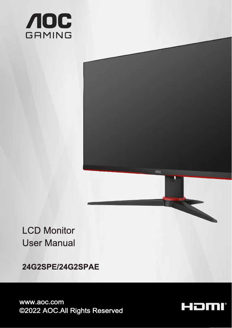Page n°1 - Manuel utilisateur AOC 24G2SPE