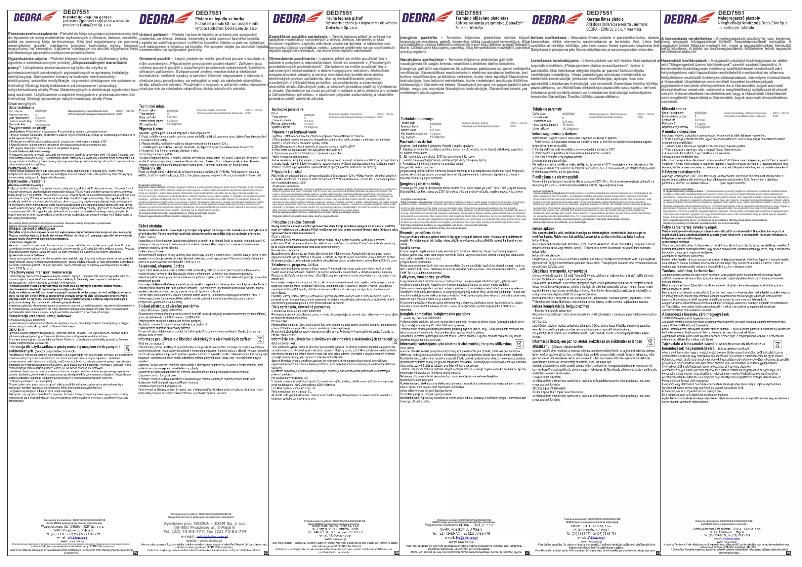 Page n°1 - Manuel utilisateur DEDRA DED7551