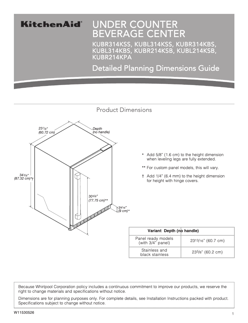 Image de la première page du manuel de l'appareil KUBL314KSS