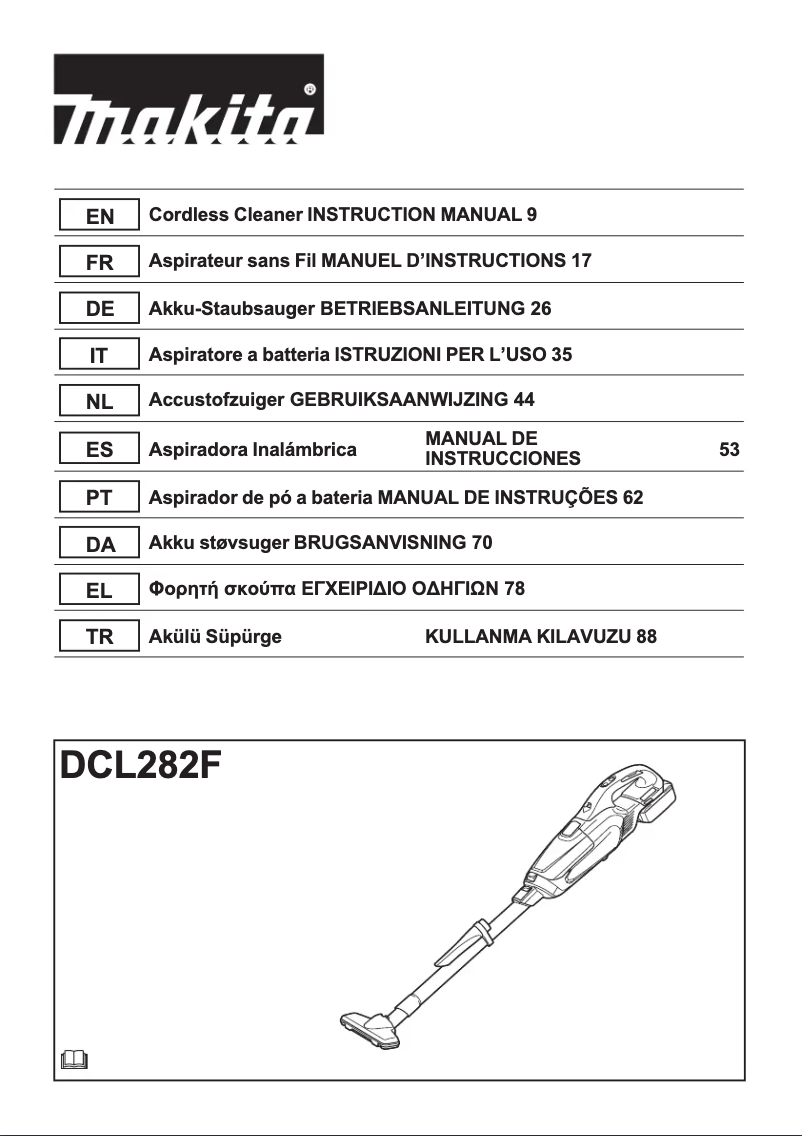 Page 1 de la notice Manuel utilisateur Makita DCL282FZ