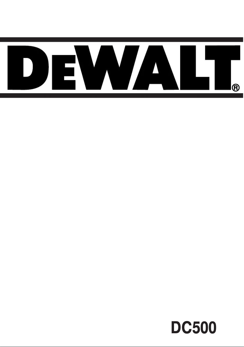 Page 1 de la notice Manuel utilisateur DeWalt DC500