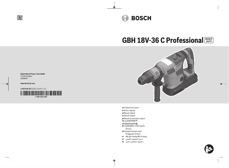 Página 1 del manual Manual de usuario Bosch GBH 18V-36 C Professional