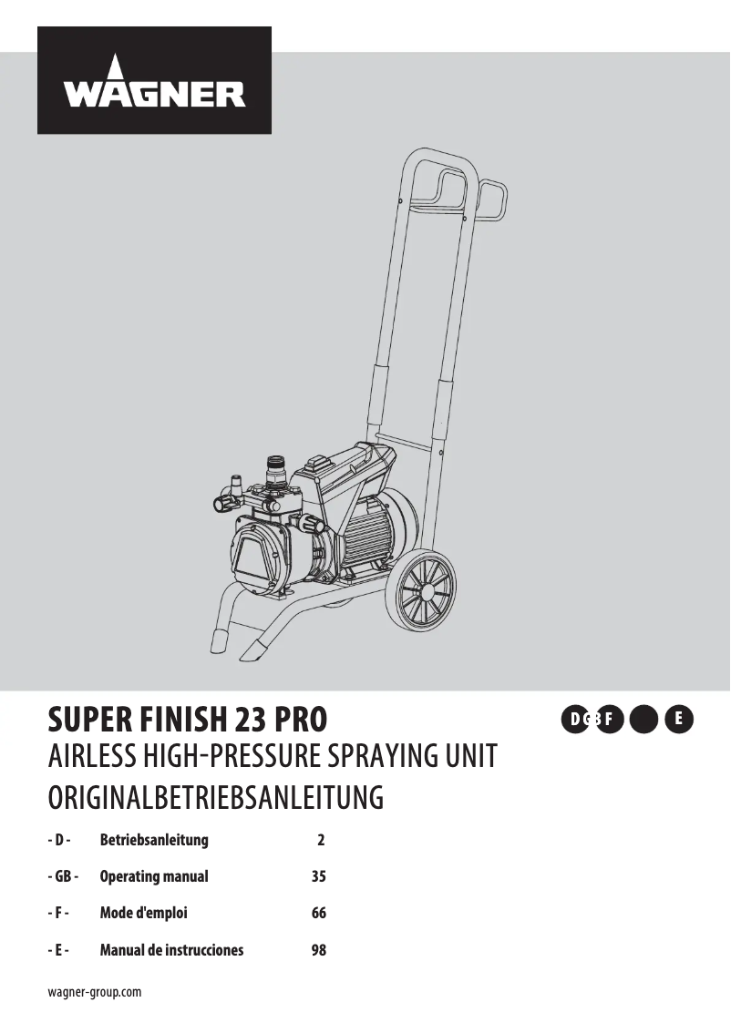 Image de la première page du manuel de l'appareil Super Finish 23 Pro