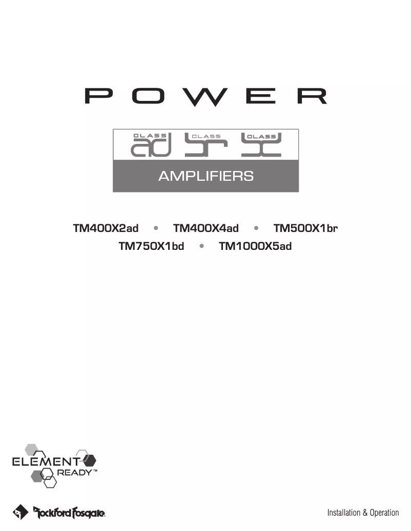 Page 1 de la notice Manuel utilisateur Rockford Fosgate TM750X1BD