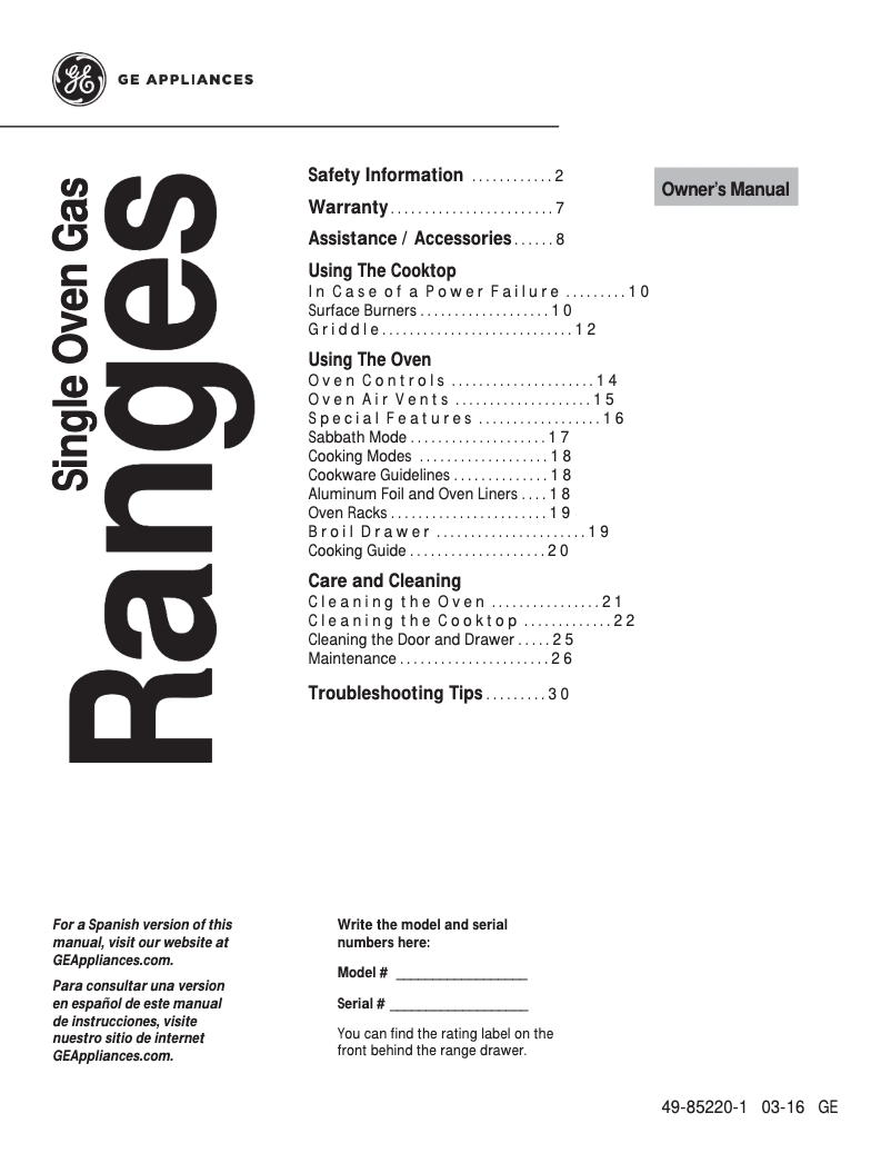 Page n°1 - Manuel d'utilisation et d'entretien Hotpoint RGB780DEHCC