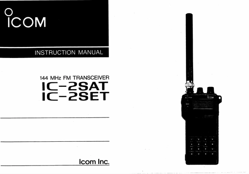 Page 1 de la notice Manuel utilisateur ICOM IC-2SAT