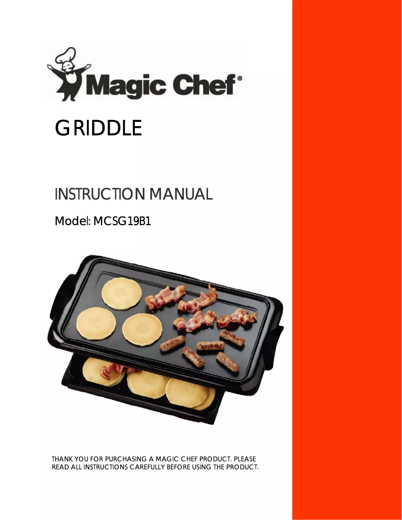 Página 1 del manual Manual de usuario Magic Chef MCSG19B1