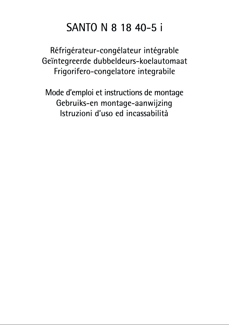Page n°1 - Manuel utilisateur AEG Santo 81840