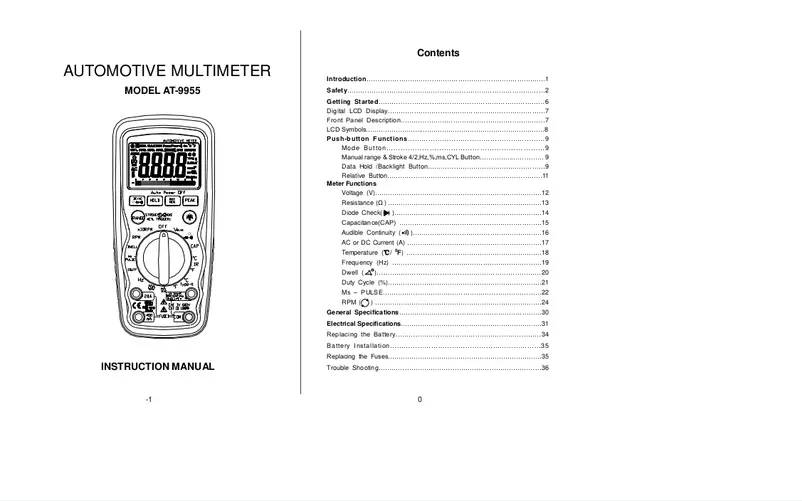 Image de la première page du manuel de l'appareil AT-9955