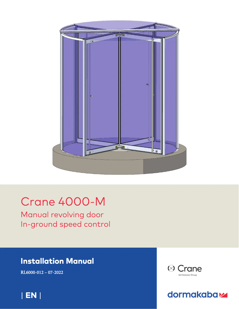 Page n°1 - Manuel utilisateur Dormakaba Crane 4000-M