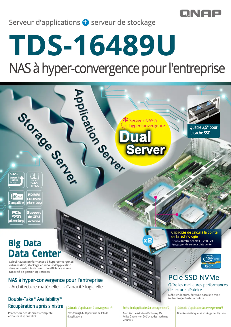 Page 1 de la notice Fiche technique QNAP TDS-16489U
