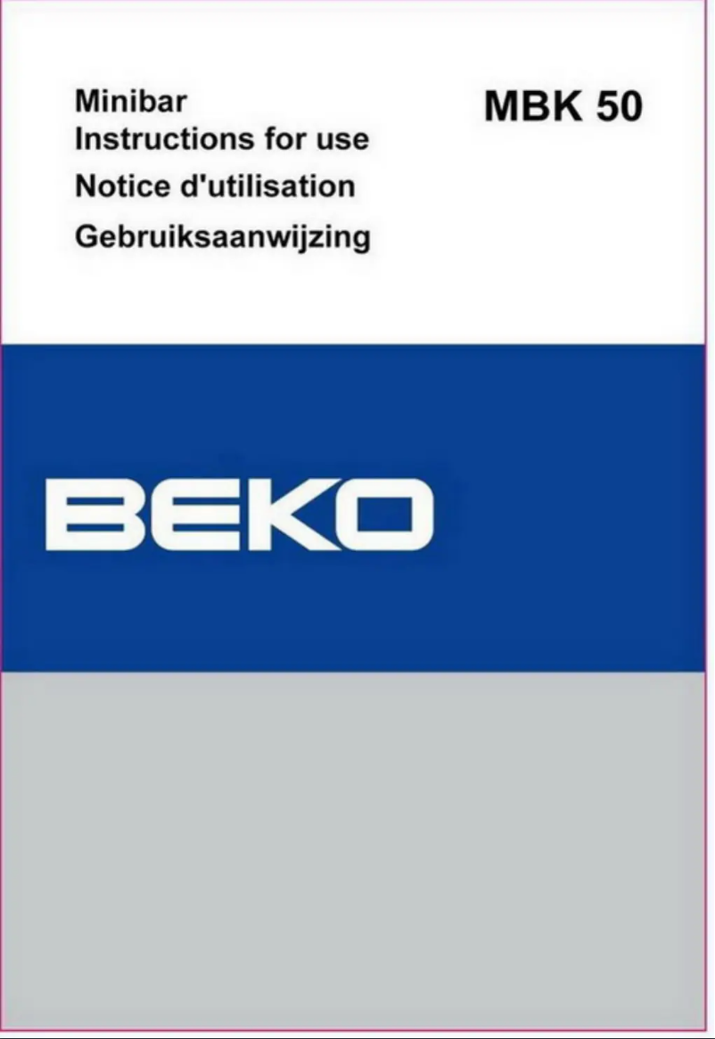 Page 1 de la notice Manuel utilisateur Beko MBK50