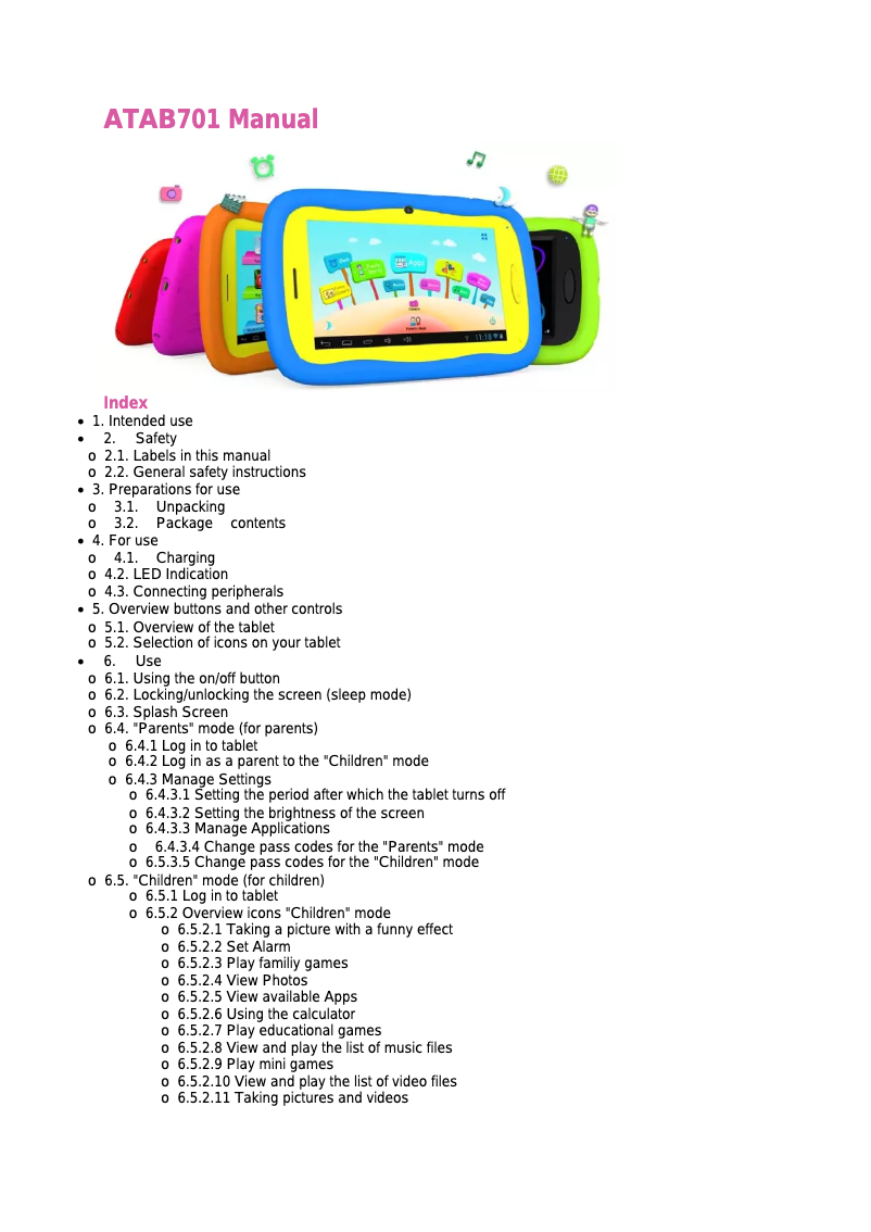 Page 1 de la notice Manuel utilisateur AKAI ATAB701