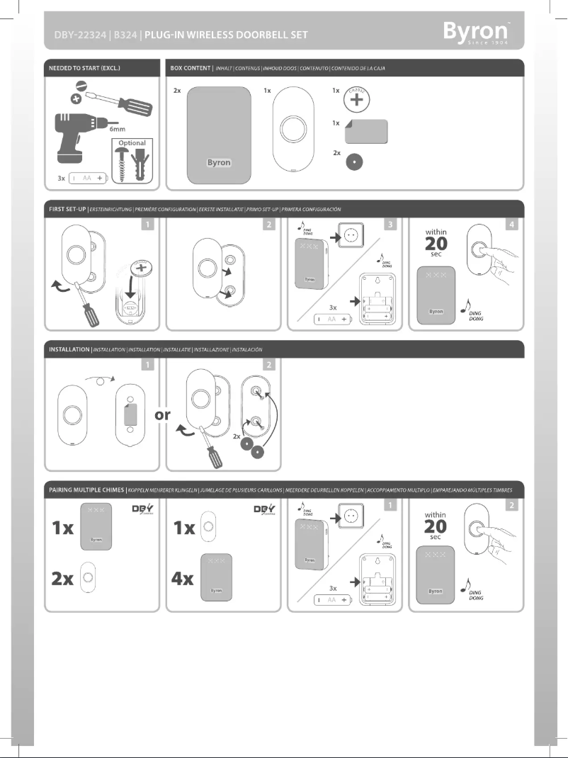 Page 1 de la notice Manuel utilisateur Byron DBY-22324