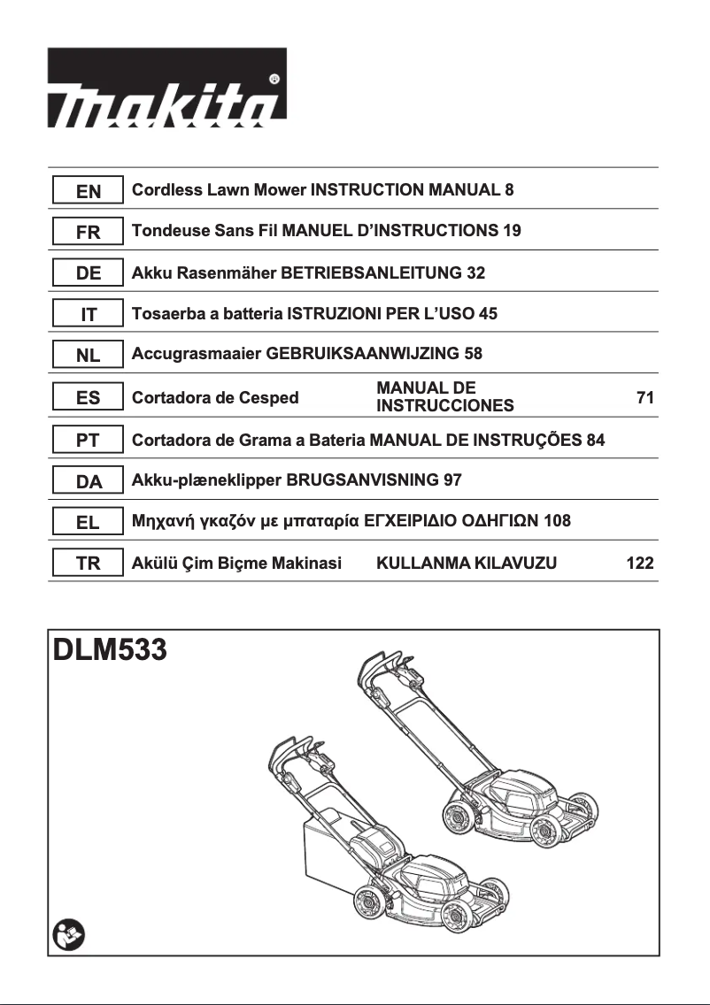 Page 1 de la notice Manuel utilisateur Makita DLM533Z