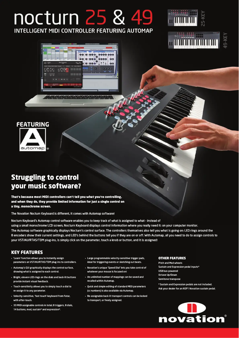 Page n°1 - Brochure Novation Nocturn 49
