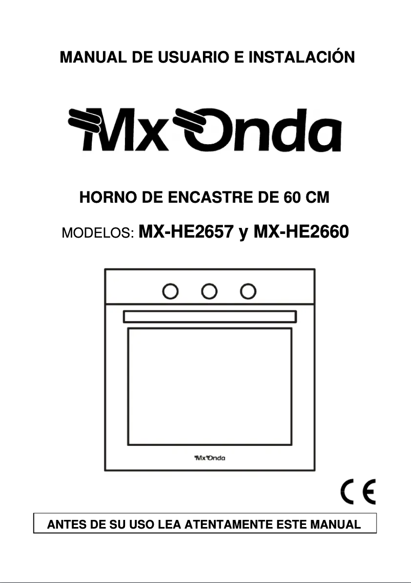 Page 1 de la notice Manuel utilisateur Mx Onda MX-HE2657