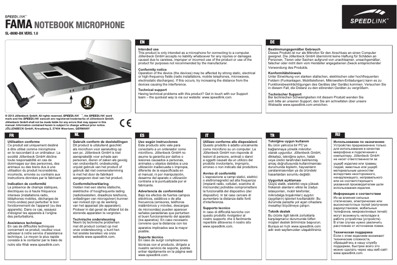 Page n°1 - Manuel utilisateur Speed-Link Fama